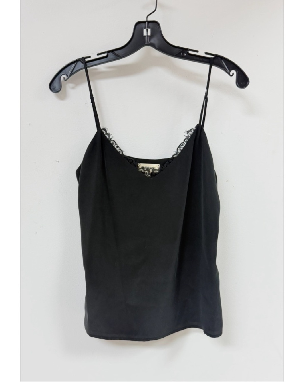 L’Agence Lace Silk Cami in Black- XS.